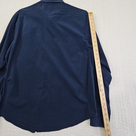 Calvin Klein Jeans Shirt Men's L Navy Blue Plaid Button Down Pockets EUC Luxe - Picture 13 of 15
